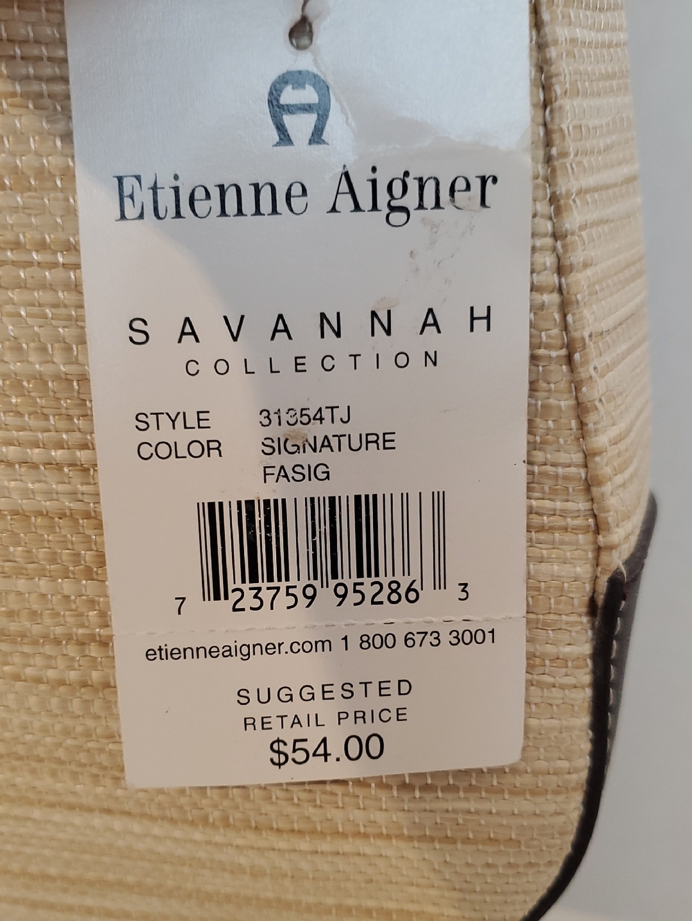 Etienne Aigner Cream Woven Shoulder Bag with Black Trim - Picture 2 of 4